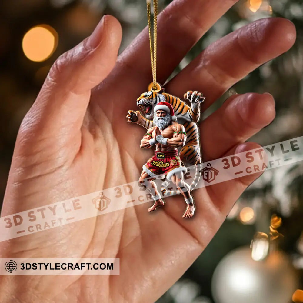 Custom Name Muay Thai Ornament Christmas Gift For Lover