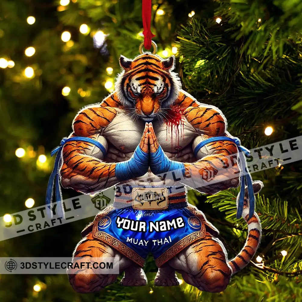 Custom Name Muay Thai Ornament Christmas Gift For Lover