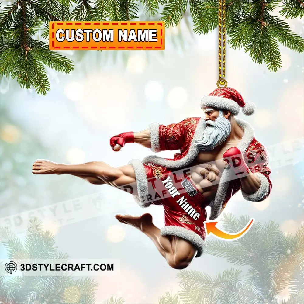 Custom Name Muay Thai Ornament Christmas Gift For Lover