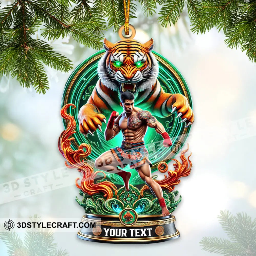 Custom Name Muay Thai Ornament Santa Christmas Gift