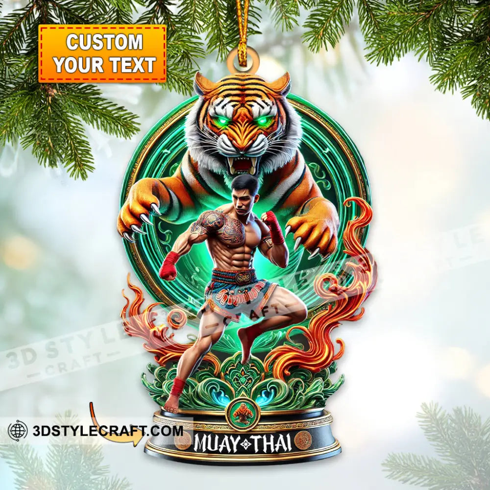 Custom Name Muay Thai Ornament Santa Christmas Gift