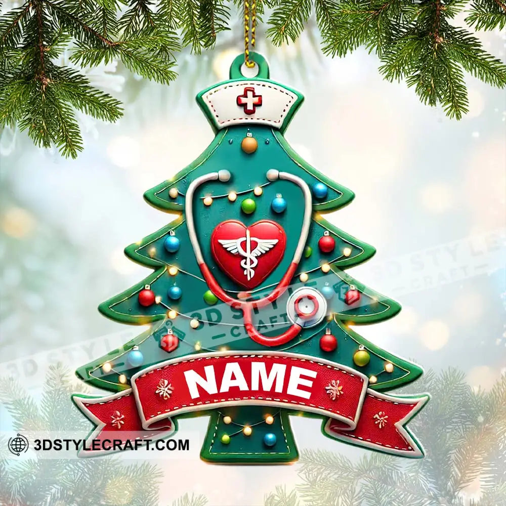 Custom Name Nurse Ornament Christmas Gift For Nurses