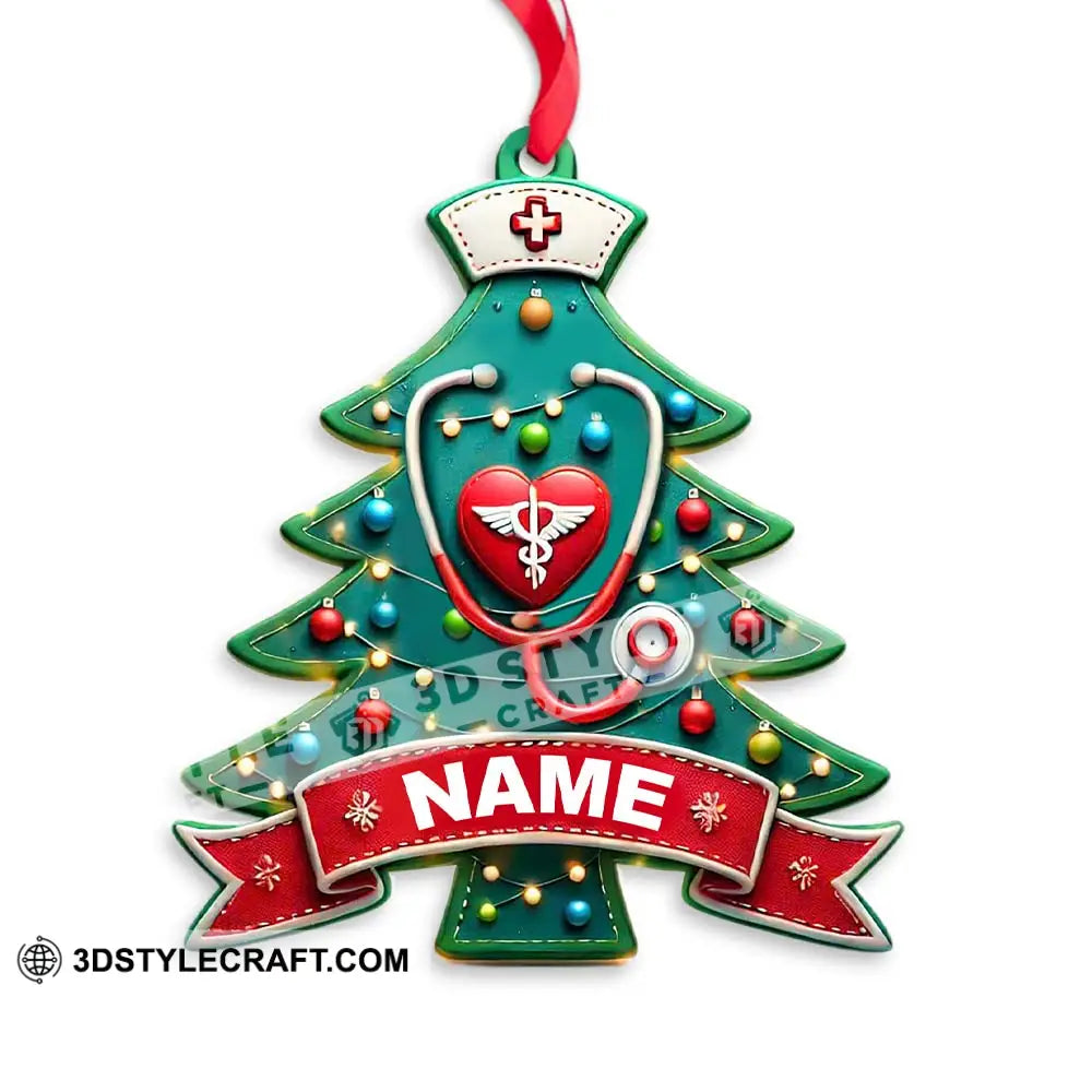 Custom Name Nurse Ornament Christmas Gift For Nurses 3.54’’ / 1