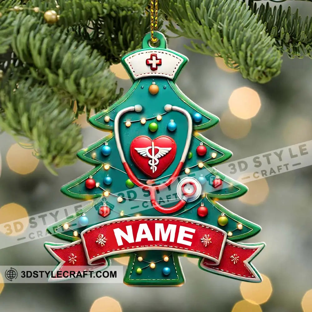 Custom Name Nurse Ornament Christmas Gift For Nurses