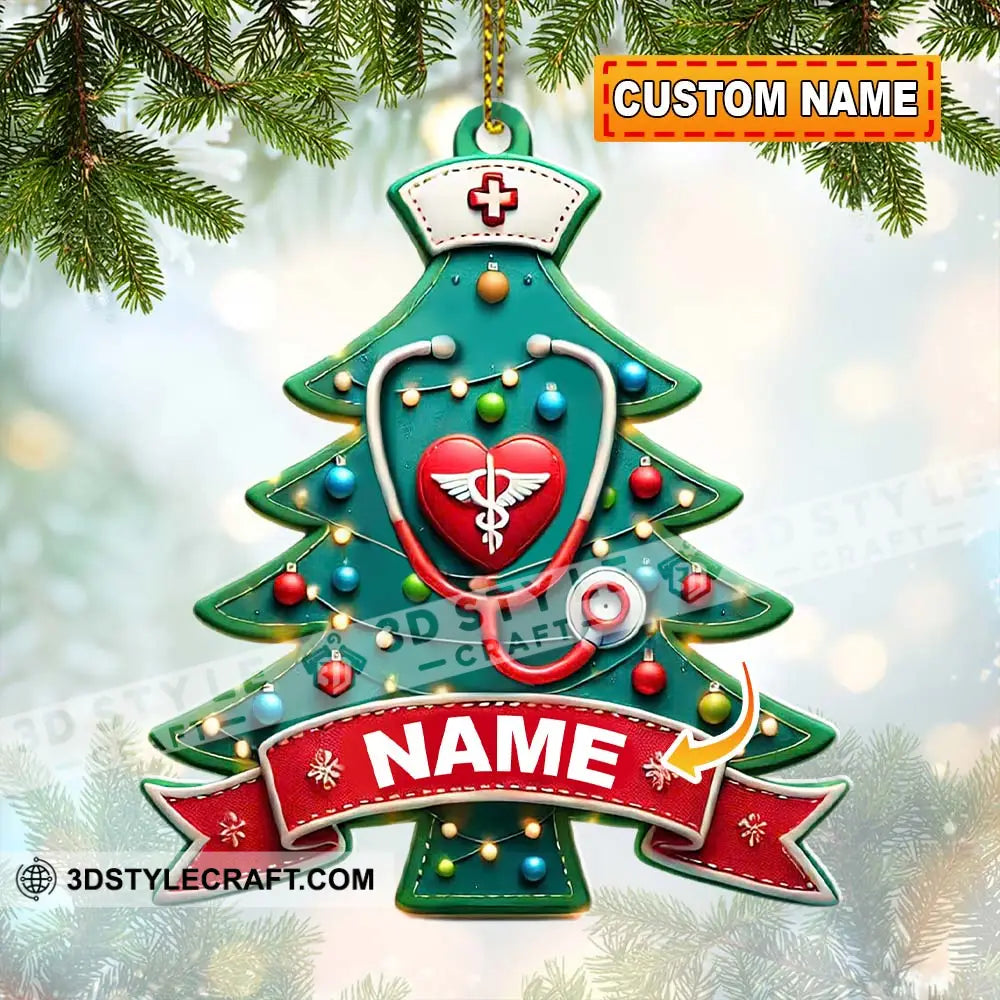 Custom Name Nurse Ornament Christmas Gift For Nurses