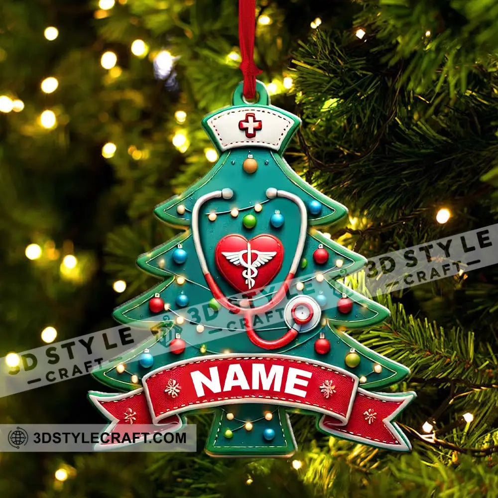 Custom Name Nurse Ornament Christmas Gift For Nurses