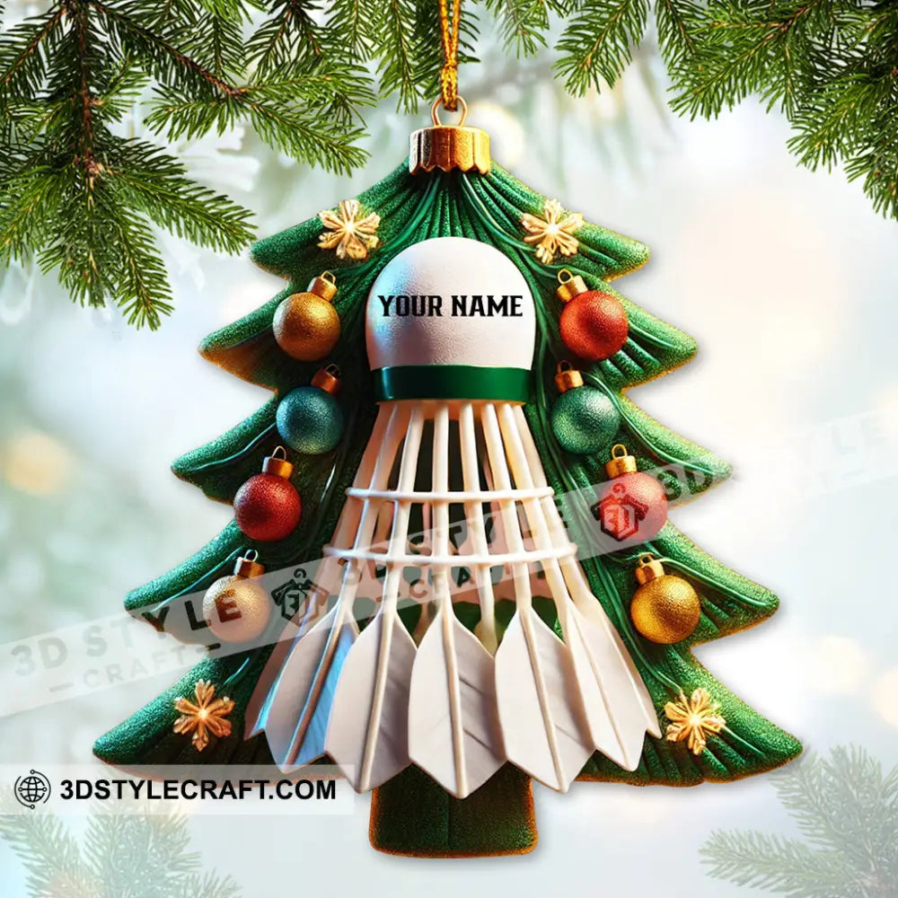 Custom Name Ornament Badminton Christmas Tree