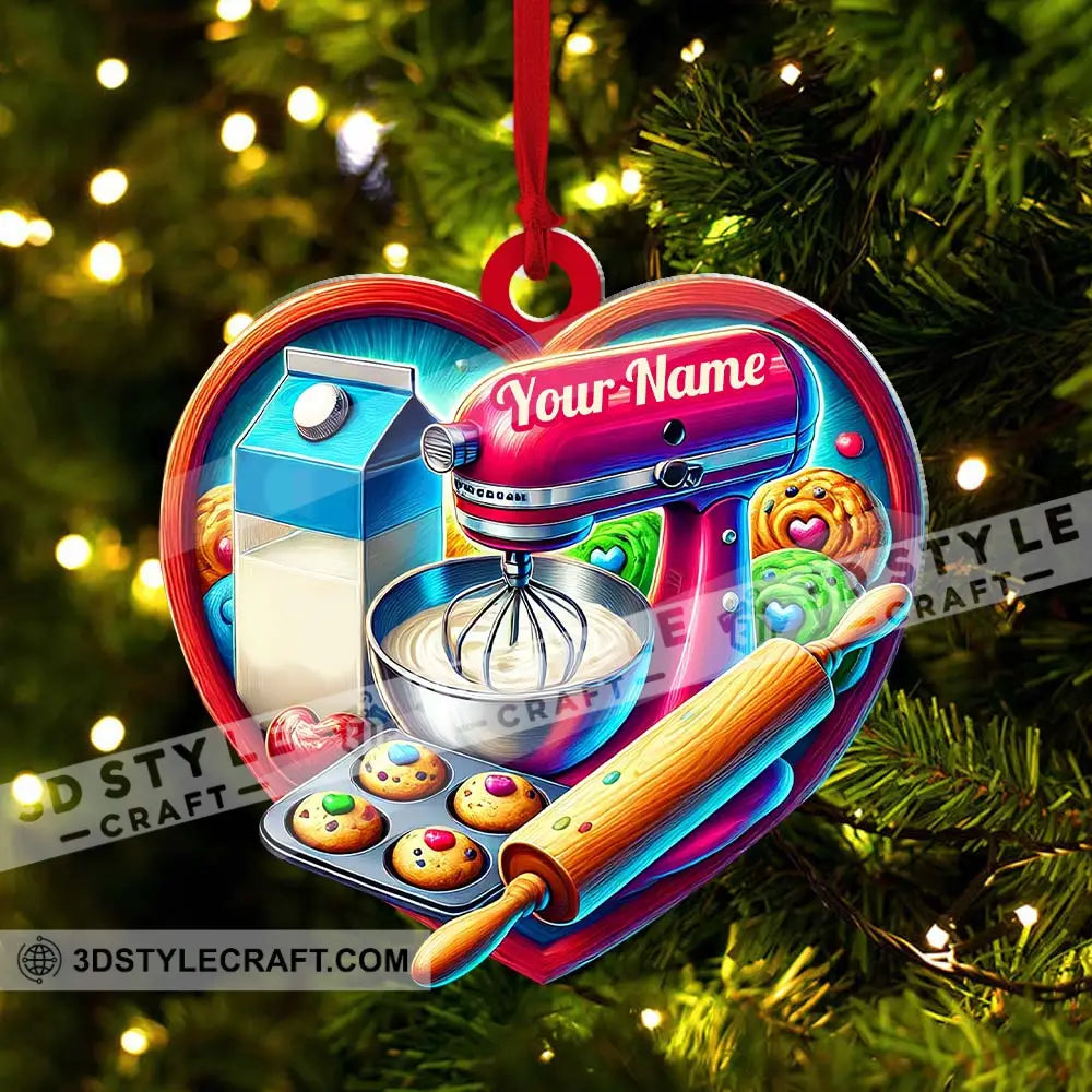 Custom Name Ornament Baker Heart