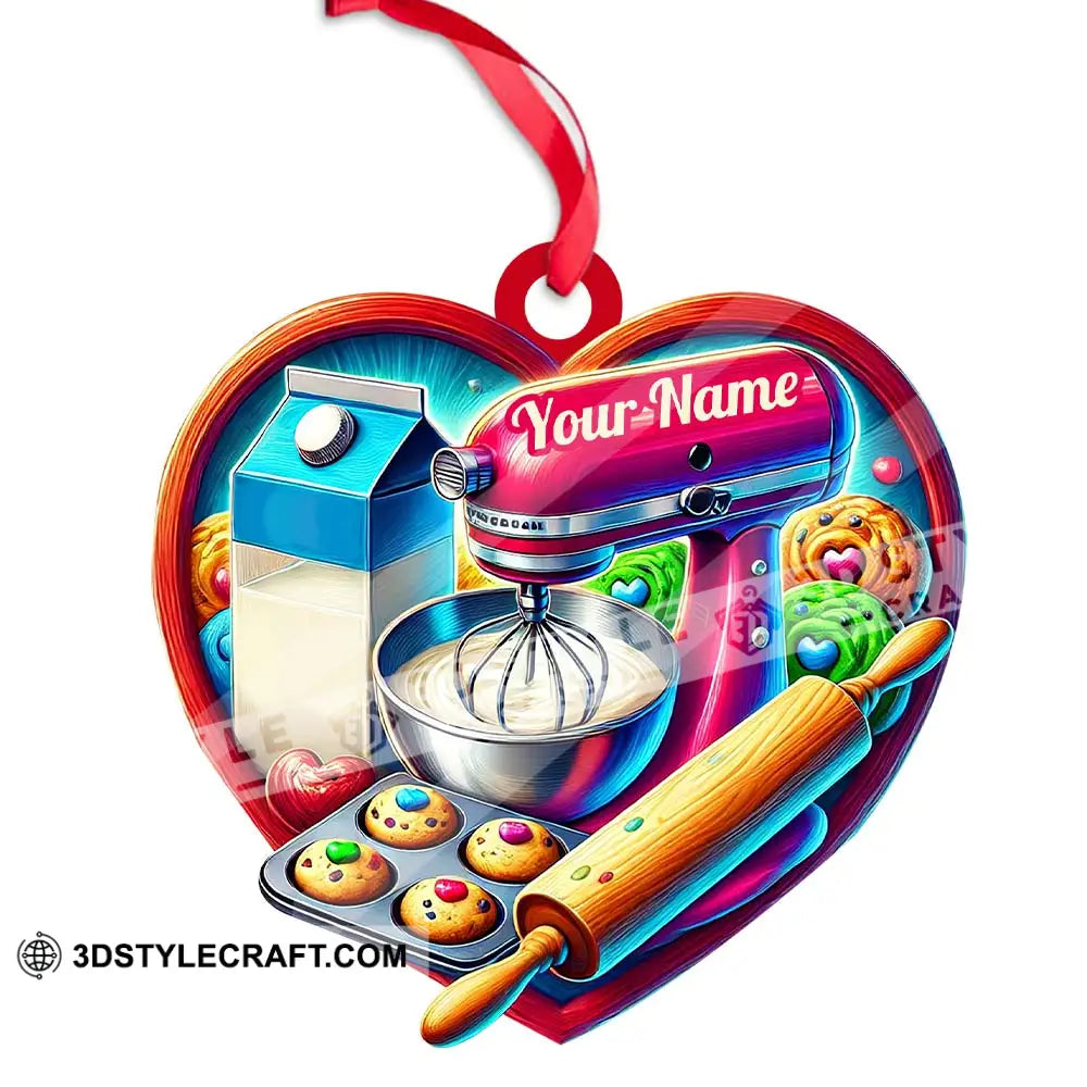 Custom Name Ornament Baker Heart