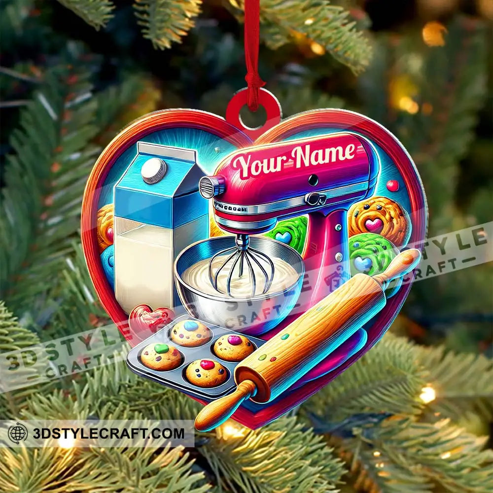 Custom Name Ornament Baker Heart