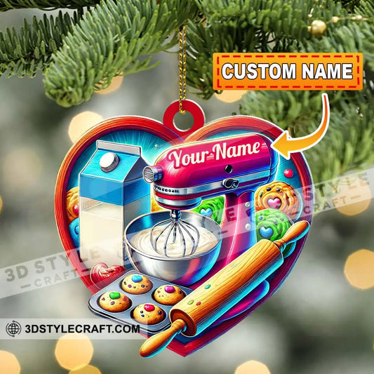 Custom Name Ornament Baker Heart 1 Pack