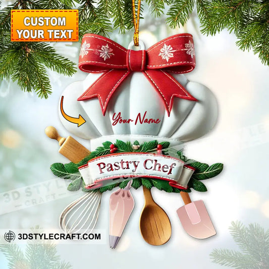 Custom Name Ornament Chef Hat Christmas 1 Pack