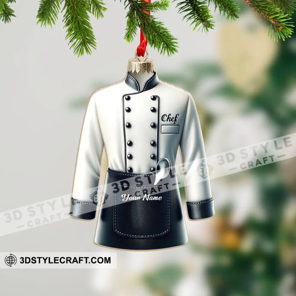 Custom Name Ornament Chef Uniform