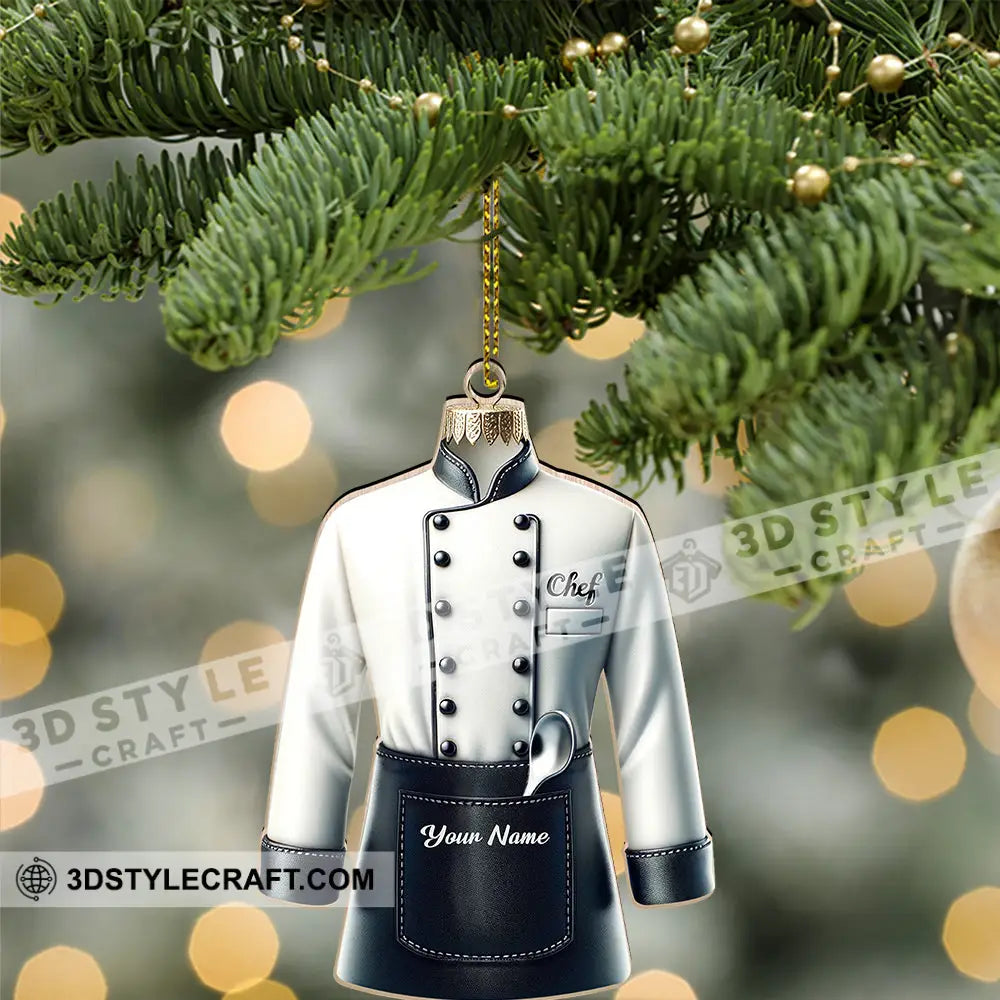 Custom Name Ornament Chef Uniform