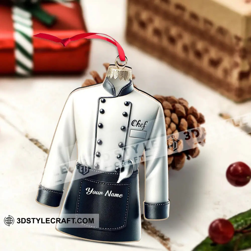 Custom Name Ornament Chef Uniform