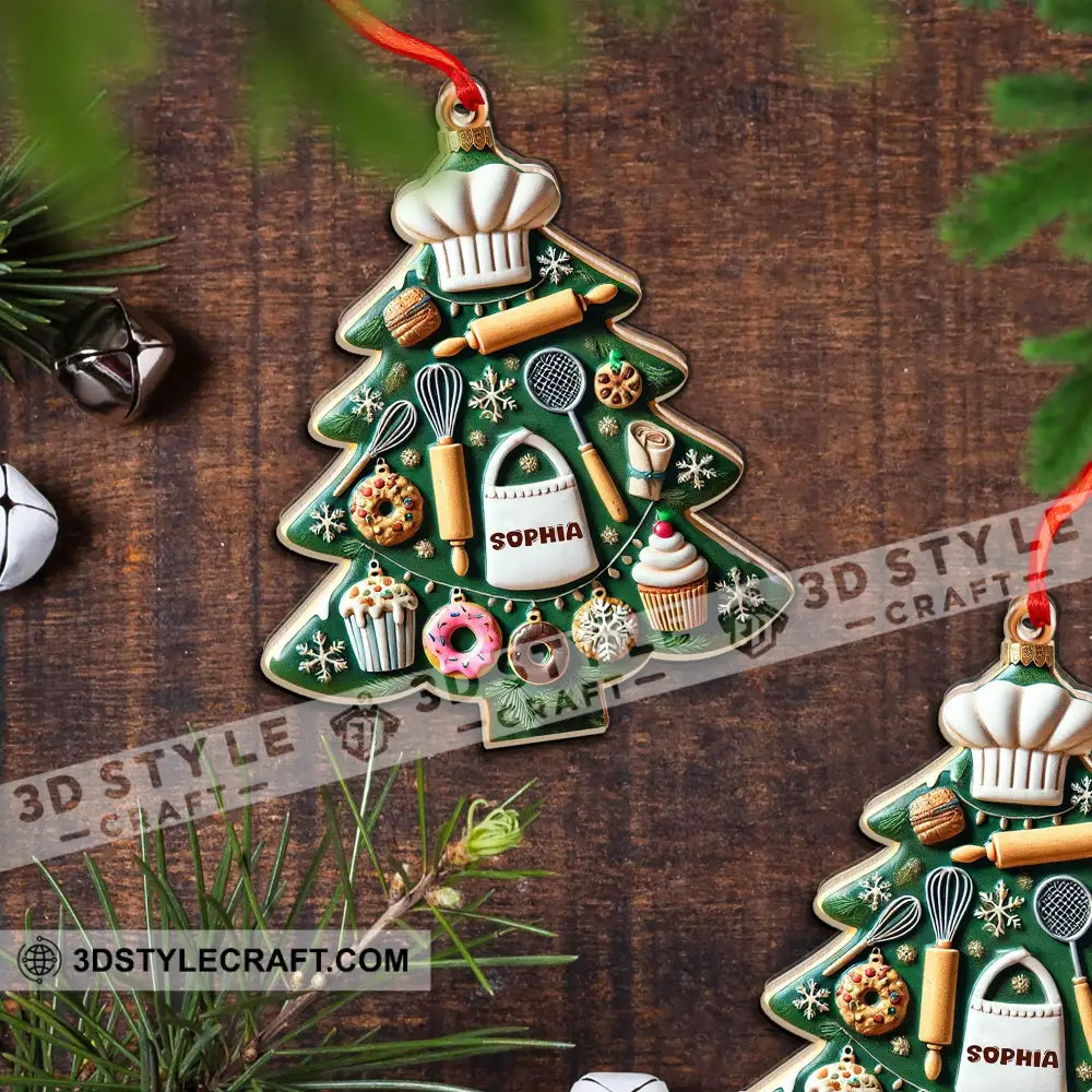 Custom Name Ornament Christmas Kitchen Tree