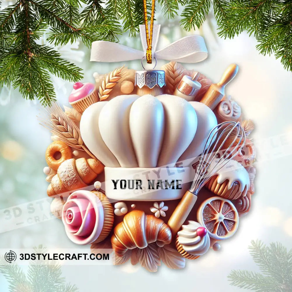 Custom Name Ornament Christmas Sweet Chef Gift For Baker Lover