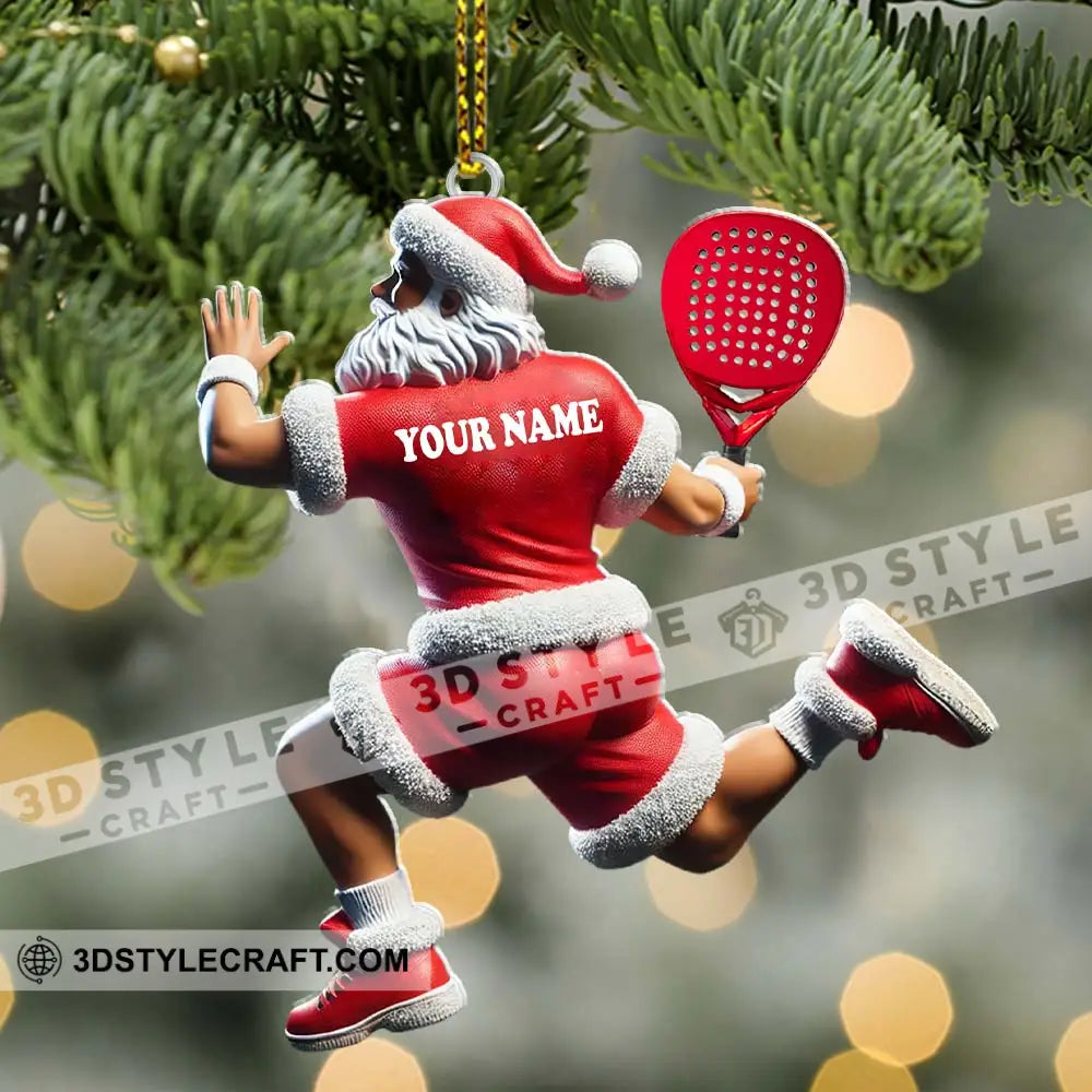 Custom Name Padel Santa Ornament Christmas Gift For Lover
