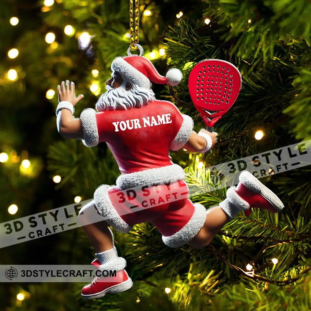 Custom Name Padel Santa Ornament Christmas Gift For Lover