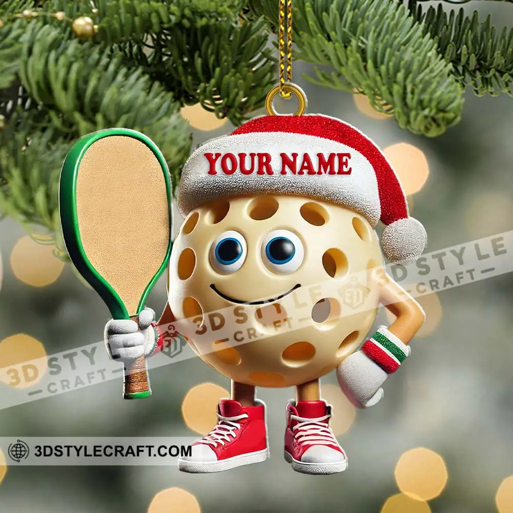 Custom Name Pickleball Ornament Lover Christmas Gift 3.54’’ / 1