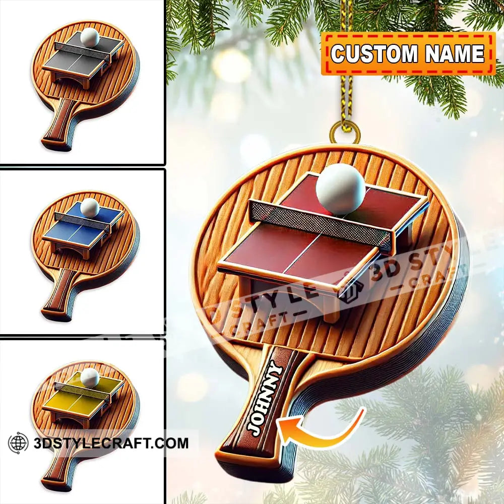 Custom Name Ping Pong Ornament Christmas Gift For Lover