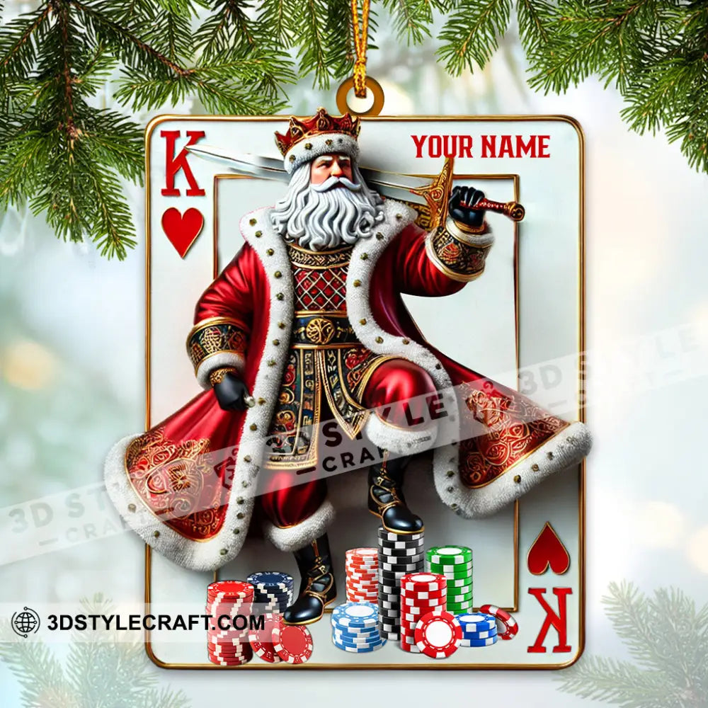 Custom Name Poker Ornament Christmas Decoration 3.54’’ / 1