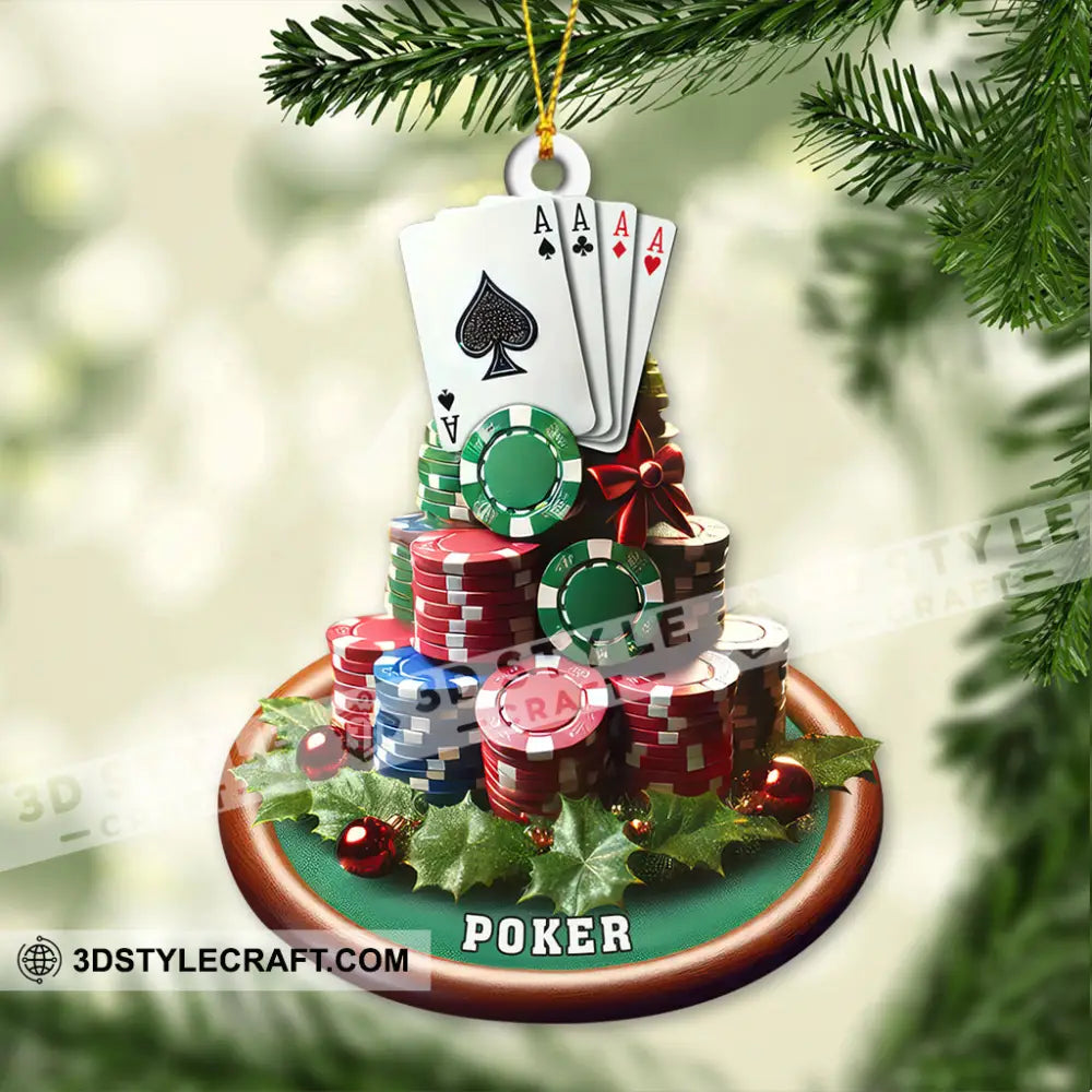 Custom Name Poker Ornament Christmas Gift 3.54’’ / 1