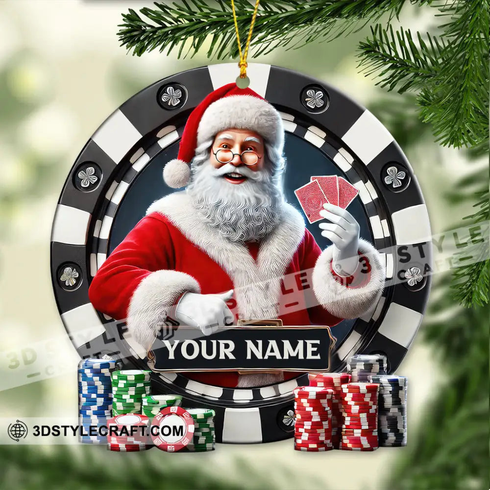 Custom Name Poker Ornament Christmas Gift 3.54’’ / 1