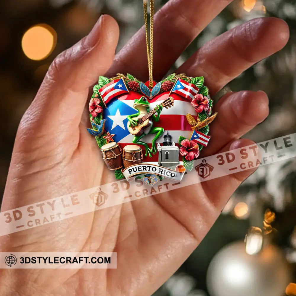 Custom Name Puerto Rico Ornament Christmas Gift For Lover