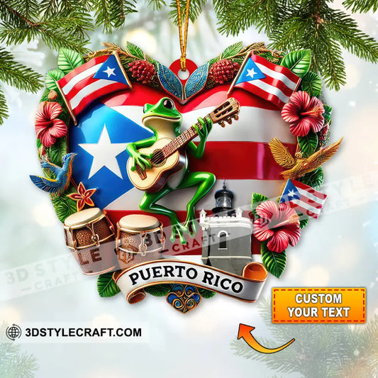 Custom Name Puerto Rico Ornament Christmas Gift For Lover