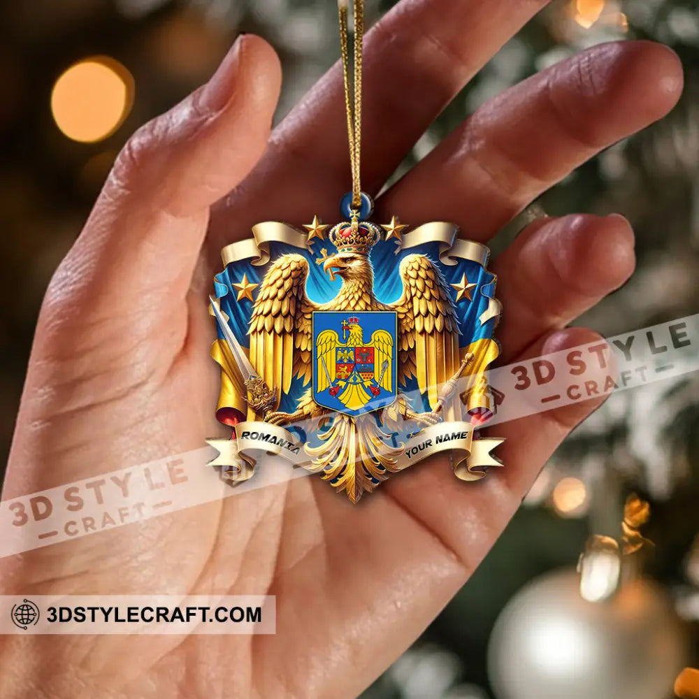 Custom Name Romania Ornament Christmas Gift For Lover