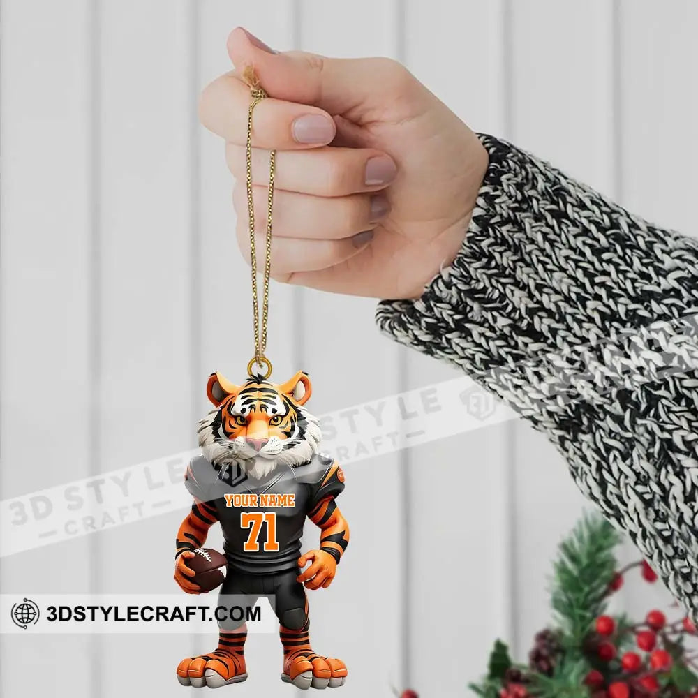 Custom Name Rugby Football Tiger Ornament Lover Christmas Gift