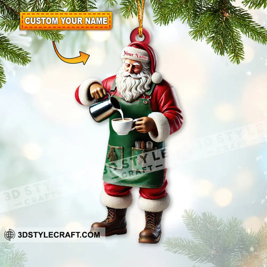 Custom Name Santa Bartender Ornament Home Decor Christmas Gift