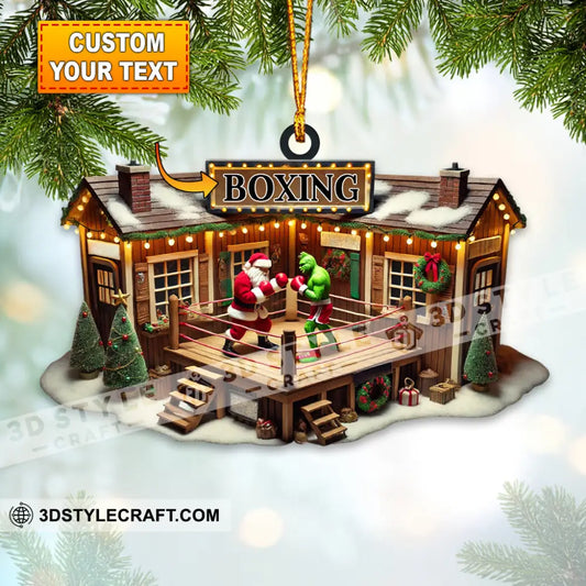 Custom Name Santa Boxing Ornament Lover Christmas Gift