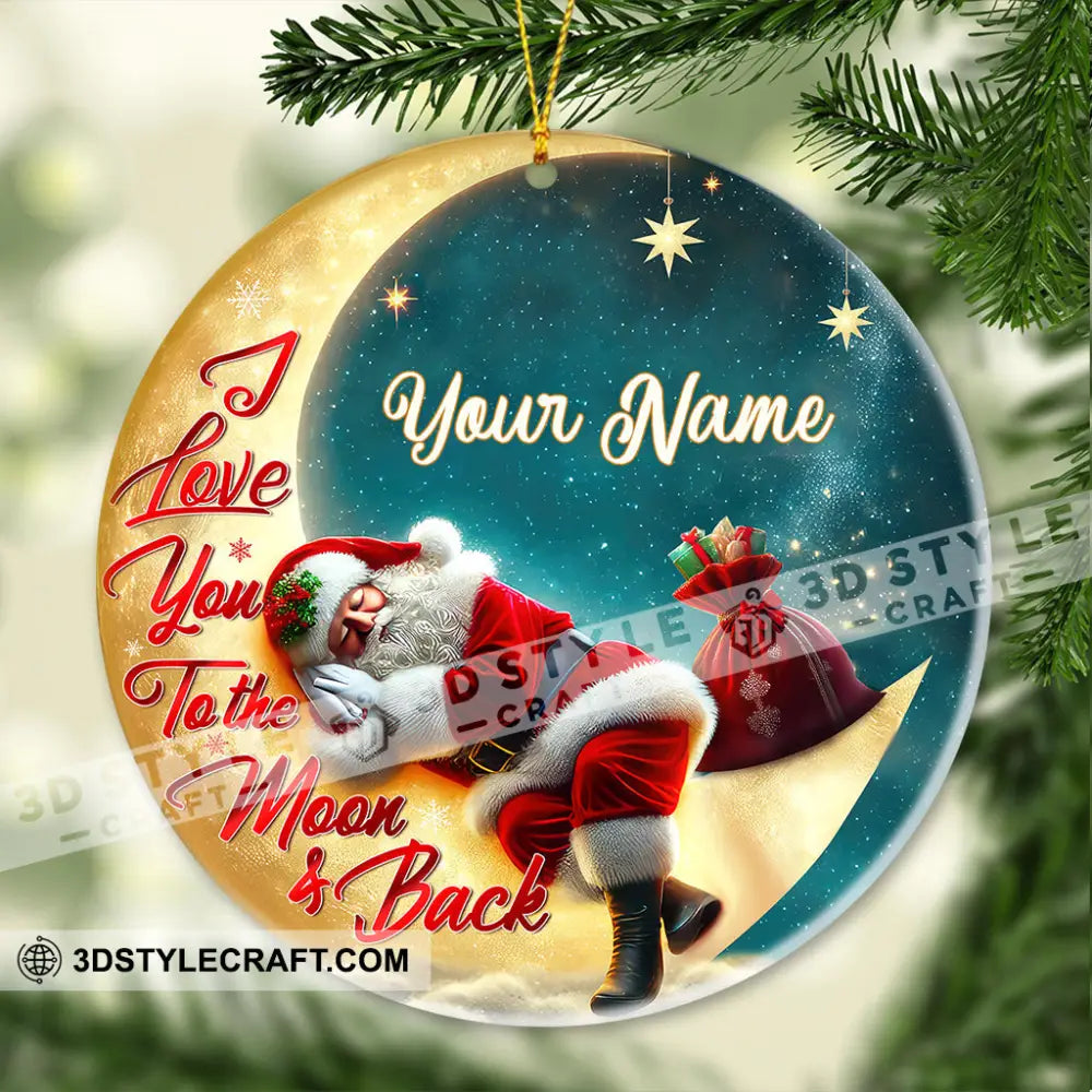 Custom Name Santa Christmas Ornament Home Decor Gift 3.54’’ / 1