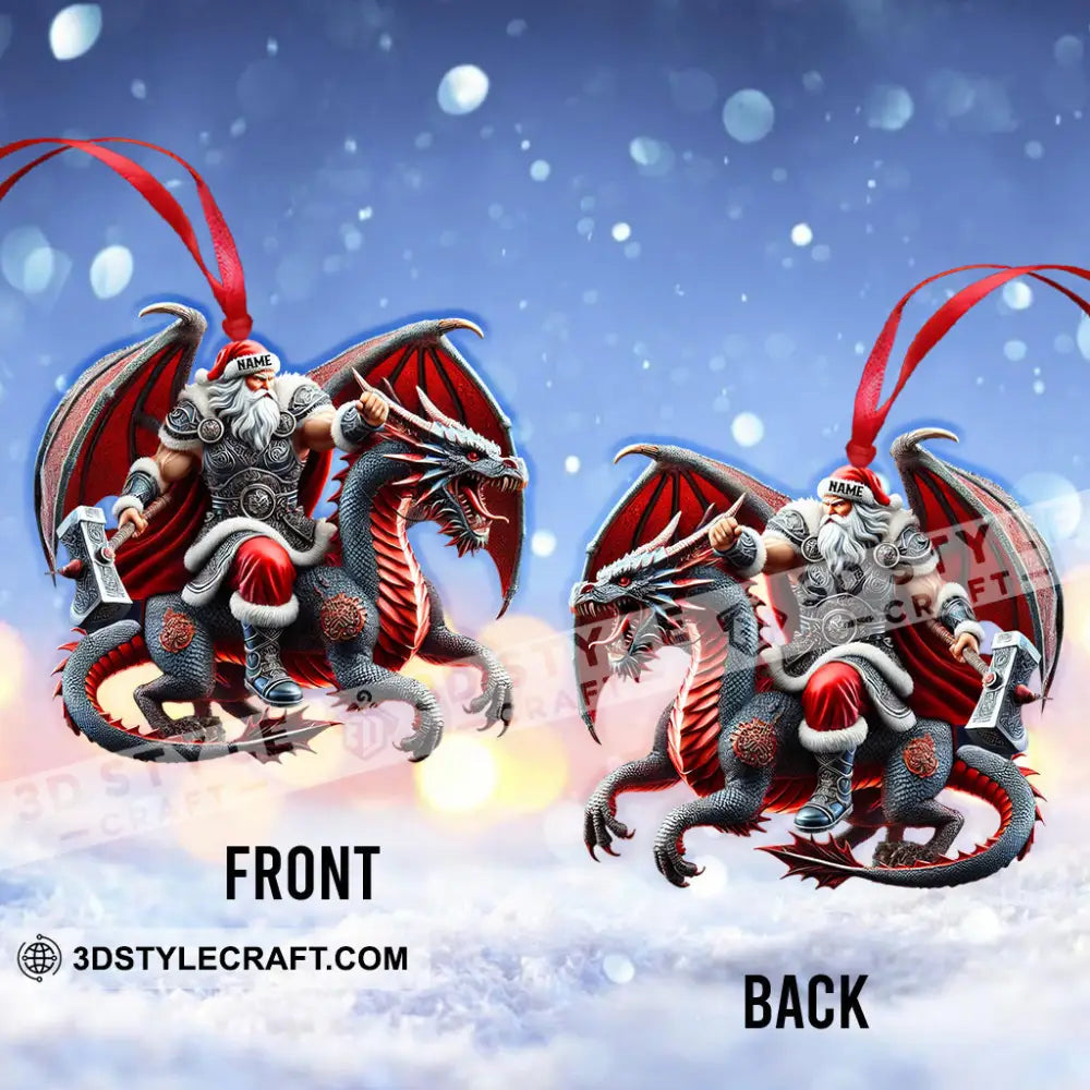 Custom Name Santa Dragon Ornament Christmas Gift For Lover
