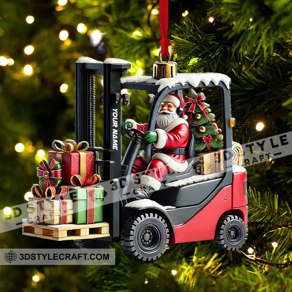 Custom Name Santa Truck Ornament Christmas Gift Decoration