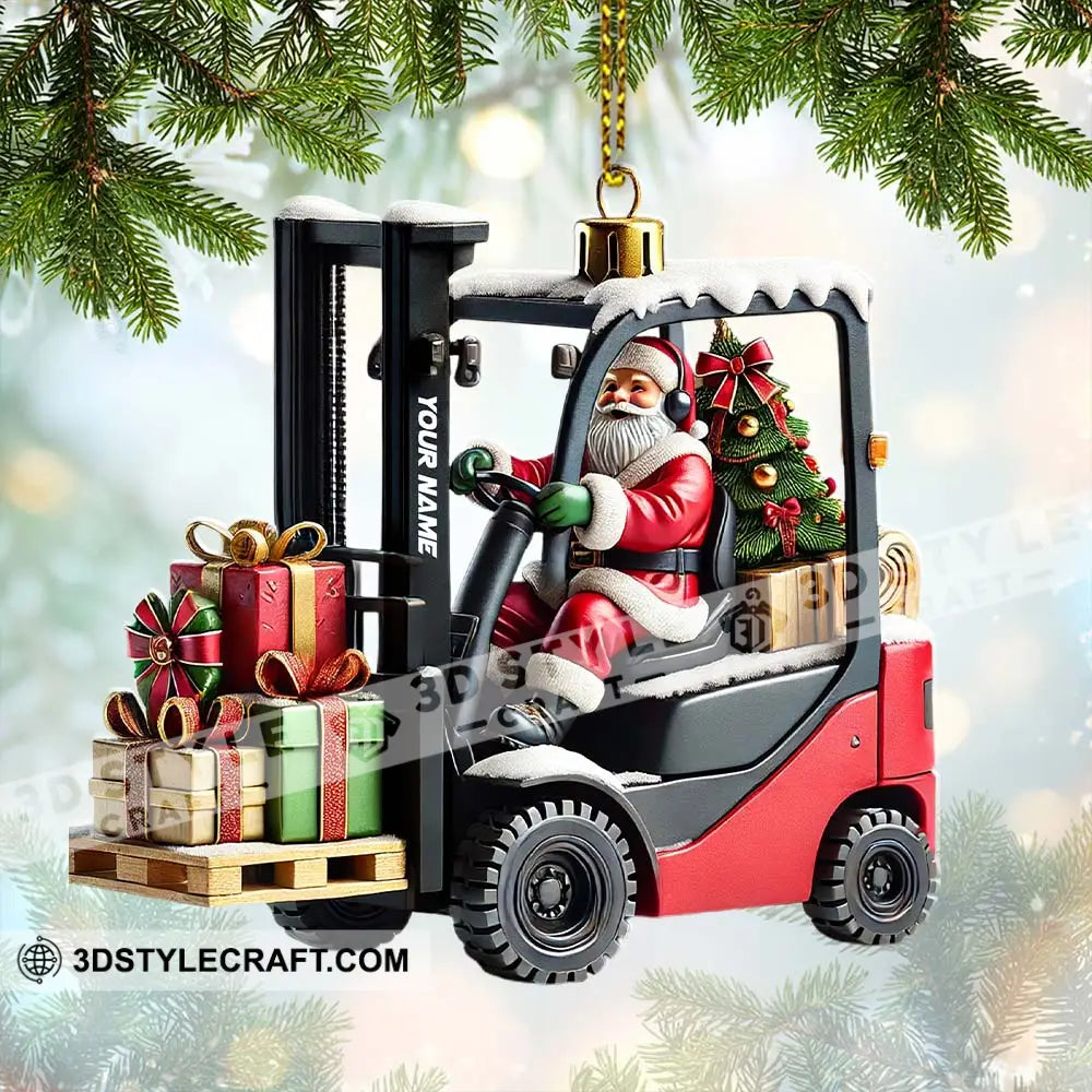 Custom Name Santa Truck Ornament Christmas Gift Decoration 3.54’’ / 1
