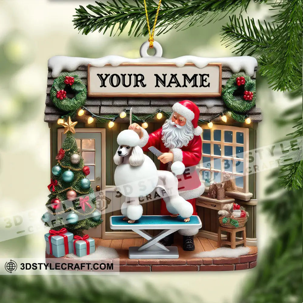 Custom Name Santa Groomer Ornament Home Decor Christmas Gift 3.54’’ / 1