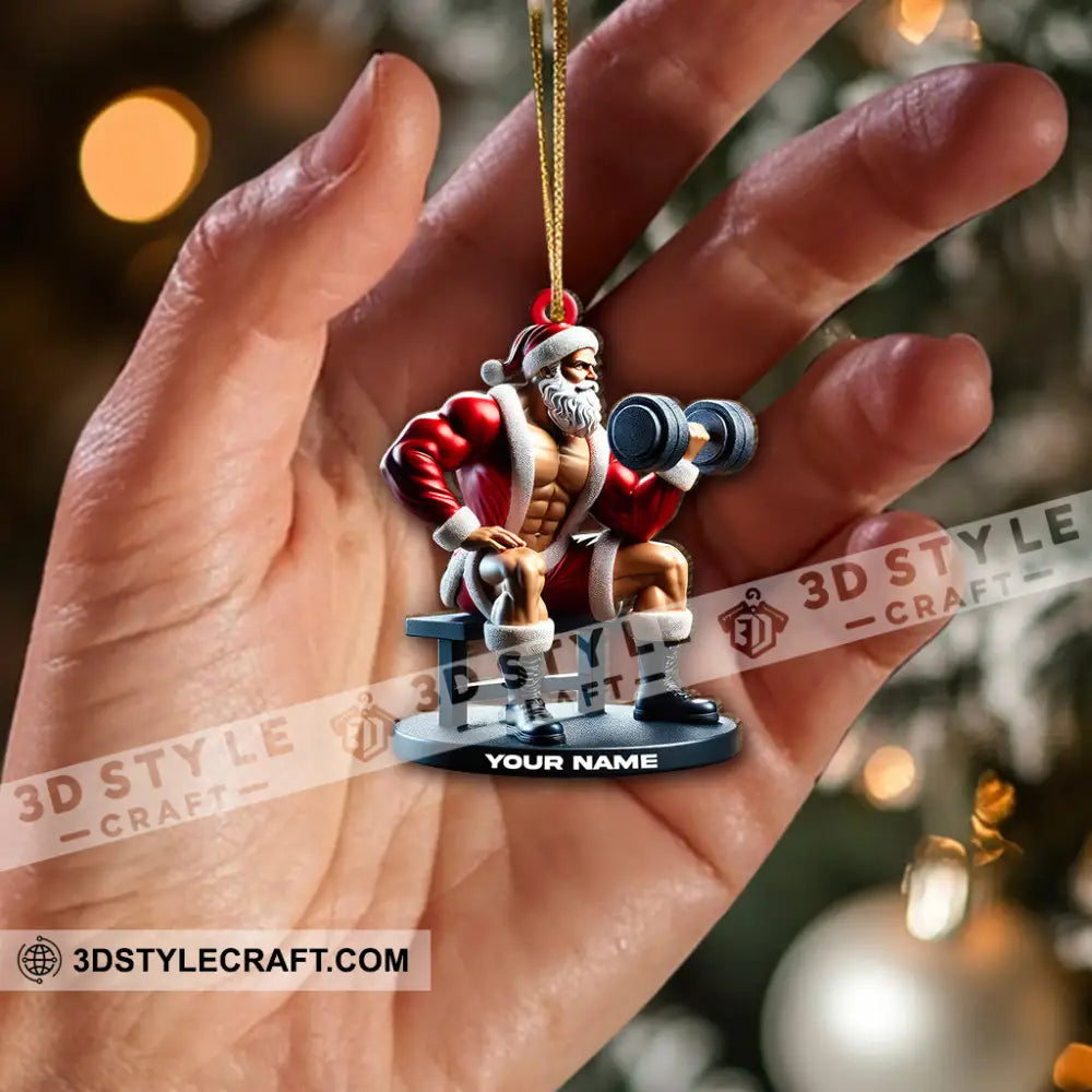 Custom Name Santa Gym Ornament Gymnastics Christmas Gift