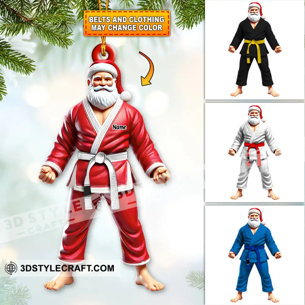 Custom Name Santa Jiujutsu Ornament Christmas Gift