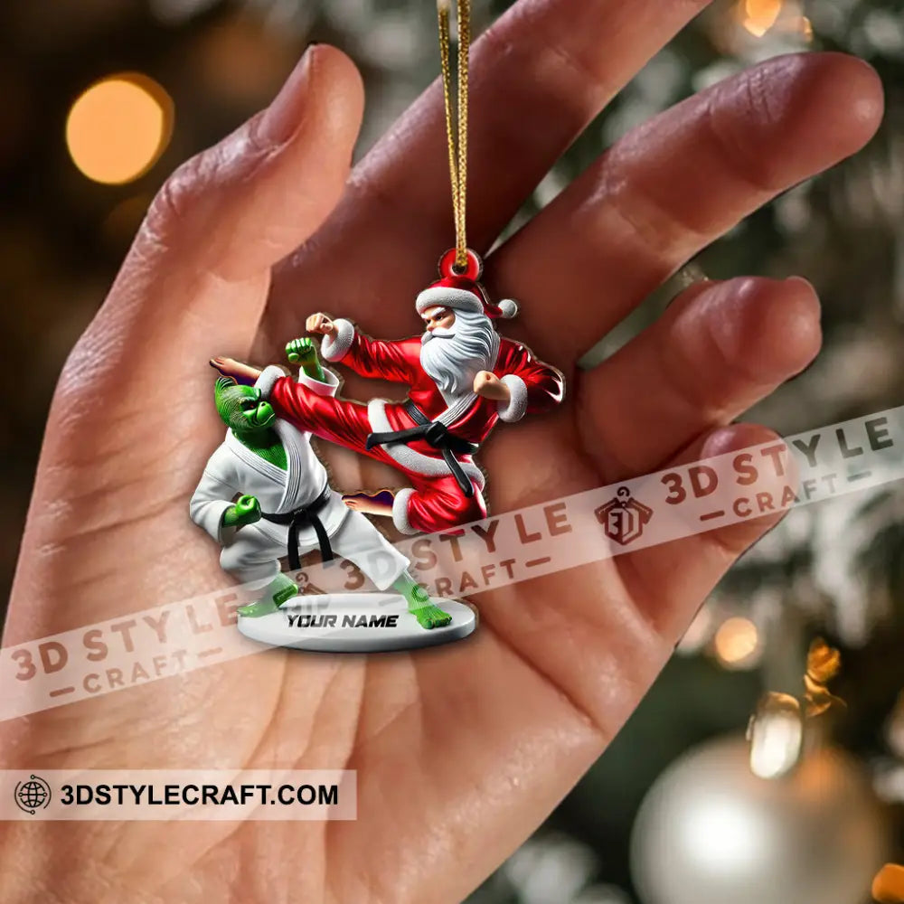 Custom Name Santa Karate Ornament Christmas Gift