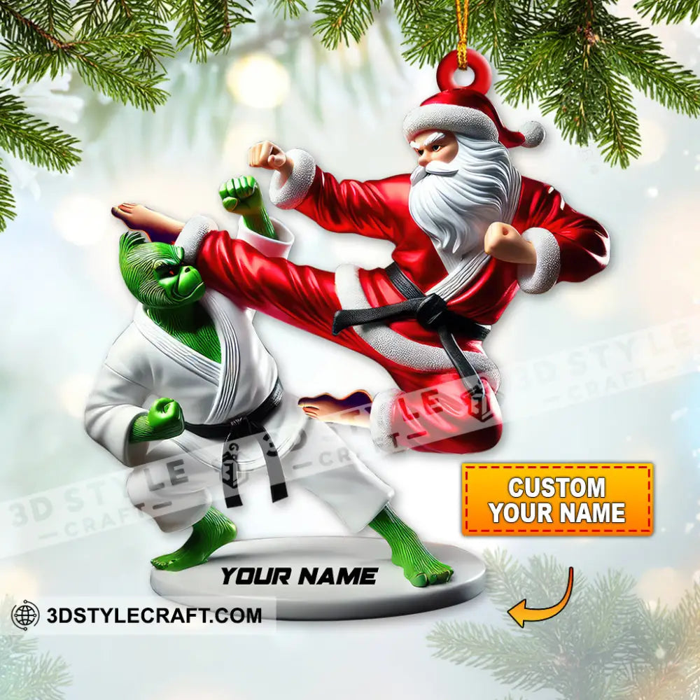 Custom Name Santa Karate Ornament Christmas Gift