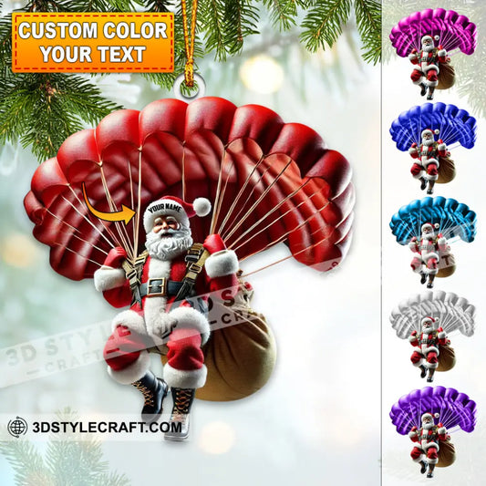 Custom Name Santa Parachute Ornament Christmas Gift 3.54’’ / 1