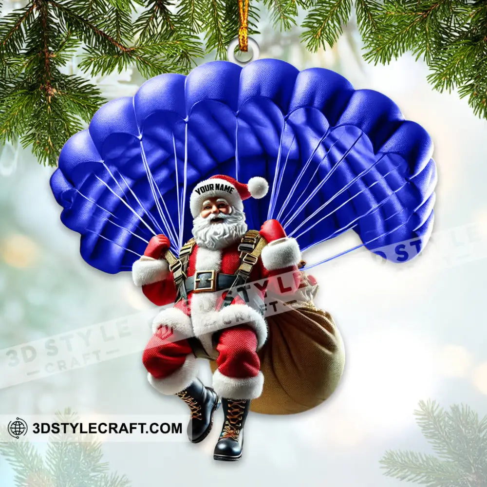 Custom Name Santa Parachute Ornament Christmas Gift