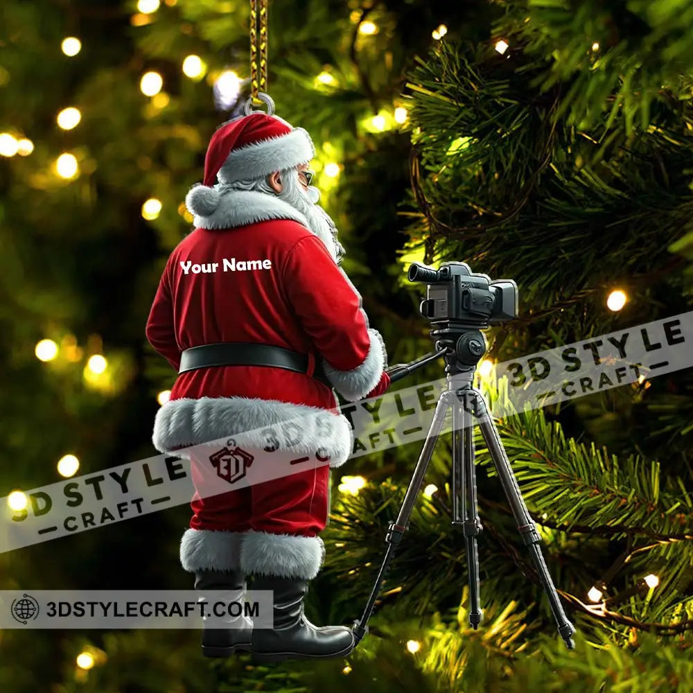 Custom Name Santa Photographer Ornament Christmas Gift