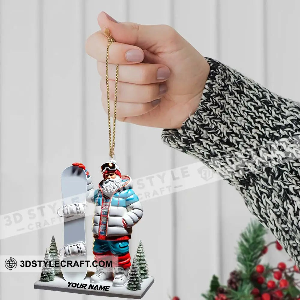 Custom Name Santa Snow Ornament Christmas Gift Decoration