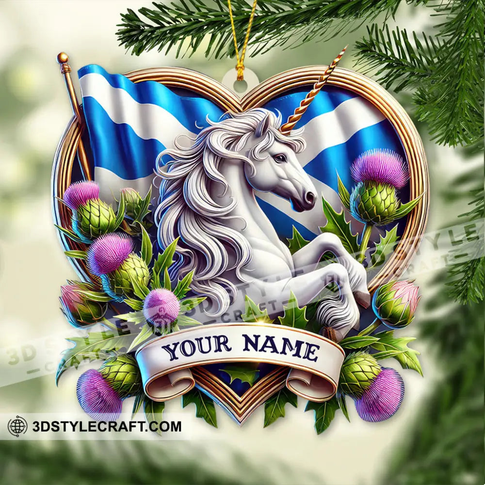 Custom Name Scotland Ornament Christmas Gift For Lover 3.54’’ / 1