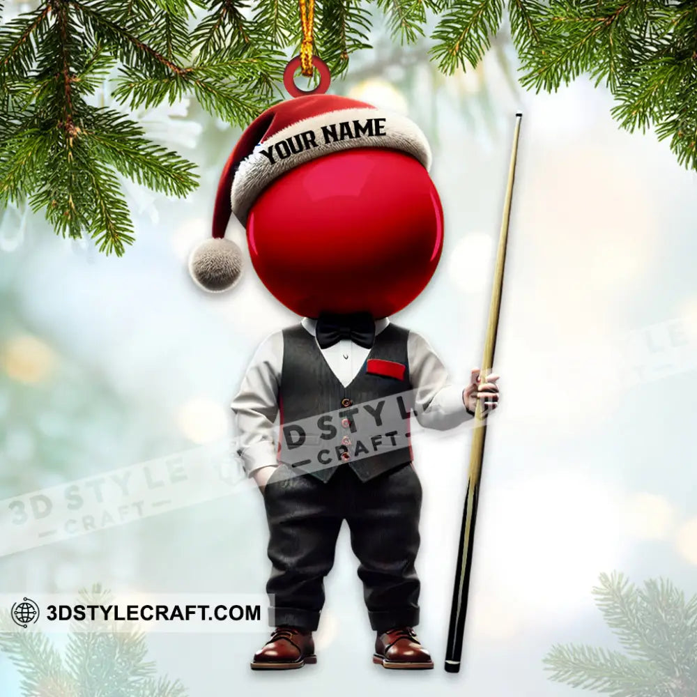 Custom Name Snooker Ornament Lover Christmas Gift 3.54’’ / 1