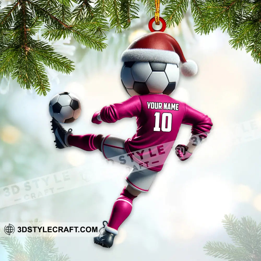 Custom Name Soccer Ornament Lover Christmas Gift